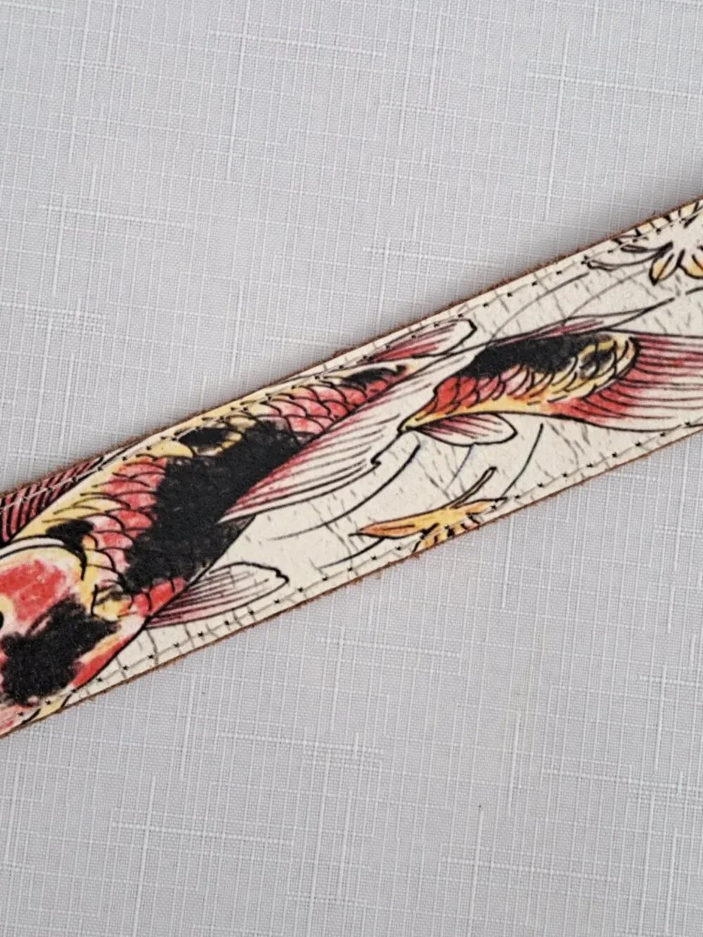 Vintage ED HARDY Koi Fish Leather Belt
